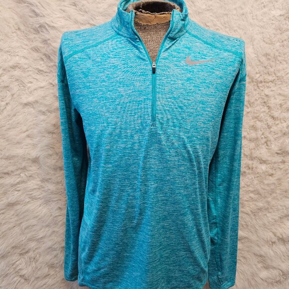 Nike Golf Dri Fit Men's Blue 1/4 Zip Long Sleeves Sweatshirt Size L - Picture 1 of 9